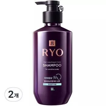 Ryo Jayangyunmo 9EX Hair Loss Symptoms Профессиональный шампунь для чувствительной кожи головы, 400 мл, 2 шт.