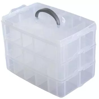 RYOHIN Beyblade Storage Clear Case Аксессуары Ящик для хранения деталей Держатель Портативные полупрозрачные разделители Вмещает 30 предметов Лаборатория. (Ясно Белый)