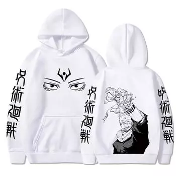 Ryoumen Sukuna Аниме Графический Печатный Капюшон Jujutsu Kaisen Мужские Женские Толстовки Плюс Размер Толстовка Harajuku Унисекс Пуловер L