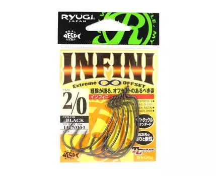 Ryugi HIN051 Infini Офсетные крючки-червяки, размер 2/0 (8497)