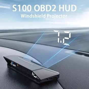 S100 Авто HUD OBD2 Проекционный дисплей скорости автомобиля Проектор на лобовое стекло Расход топлива Спидометр Сигнализация Электронные аксессуары