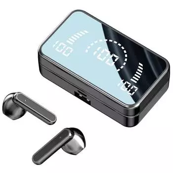 #S2 TWS Беспроводная Bluetooth-гарнитура с зарядным устройством Шумоподавляющие светодиодные наушники с микрофоном Беспроводные наушники Bluetooth-наушники чёрный