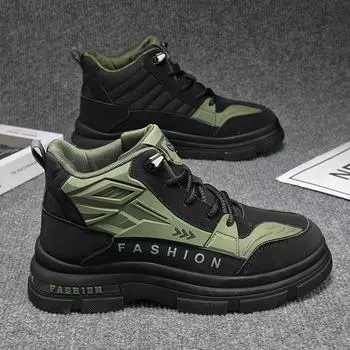 S3307 Men s High Top Work Boots - Autumn/Winter Casual Thick Sole Trendy Sports Shoes Size 40