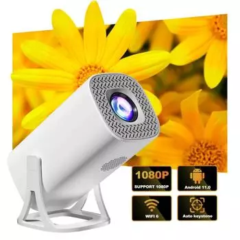 S40 смарт-проектор цифровой Android11 поддержка 4K 1080P WiFi6 BT5.4 Allwinner H713 1280*720P Auto Keystone карманный проектор witch EU Plug белый