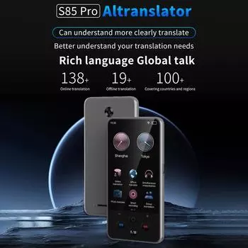 S85 pro Language Translator Device 4 inch 138 Languages Voice Video Recording Translating Offline Translation 8GB 2000mAh чёрный