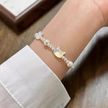 S925 Браслет из чистого серебра с жемчугом