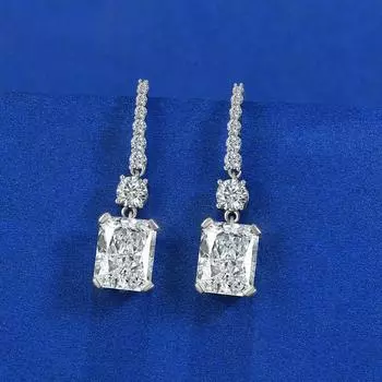 S925 серебро 8*10 мм AAAAA + сверкающий циркон европейские классические модели темперамента модные серьги крючки ювелирные изделия белый