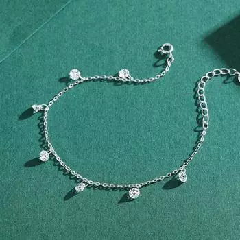 S925 Серебро Super Flash Zircon Летний браслет для женщин Милый и милый легкий роскошный браслет Японский и корейский Ins Starry Hand Jewelry Adjustable size