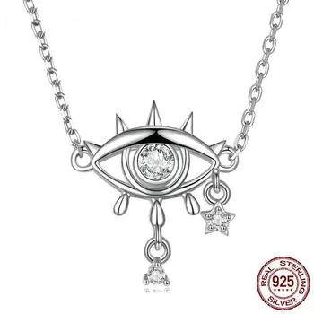 S925 Серебряная цепочка на ключицу с глазами дьявола для женщин, ювелирные изделия, ожерелье-чокер на свадьбу