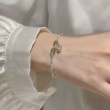 S925 Серебряный браслет Hetian Jade Bell для женщин Универсальный новый китайский стиль Элегантный бамбуковый шарнир Нишевый дизайн 925