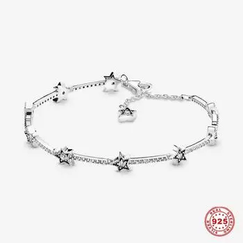 S925 Серебряный Цвет Sky Star Shine Летний Браслет Женские Модные Украшения