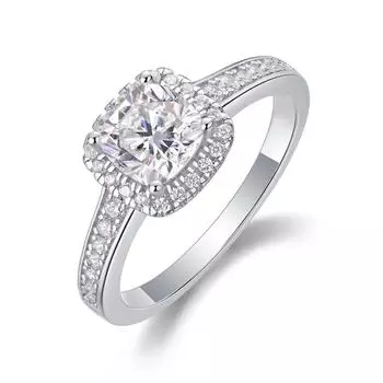 Кольцо S925 серебро, пылающее, с муассанитом, с замкнутым кольцом Beauty 5
