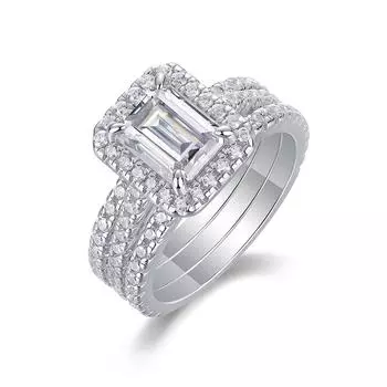 S925 Silver Elegant Ring Moissanite Closed Ring Panyu Beauty 5