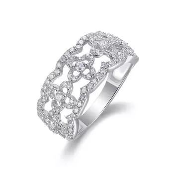 Кольцо S925 Silver Flower Dance Ring с муассанитом Beauty 5
