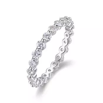 Кольцо S925 Silver Frozen Frame Now с закрытым корпусом из муассанита Beauty 5