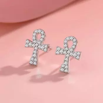 S925 Silver Girl S Prayer Stud Earrings Fashion Stand Earrings Premium Sense Niche Exquisite Earrings 925 Silver