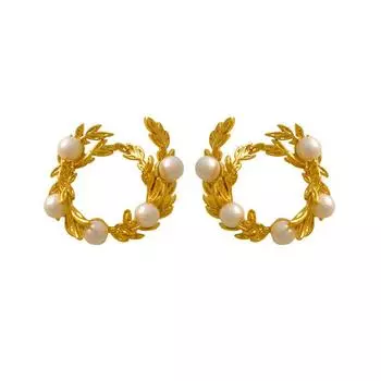 S925 Silver Needle Korean Wheat Ear Pearl Earrings Female Ins Style Niche Earrings Elegant Earrings T1260