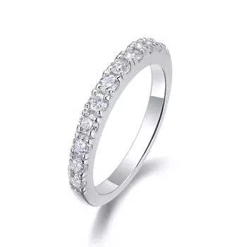S925 Silver Parallel Ring With Moissanite Closed Ring Beauty 5