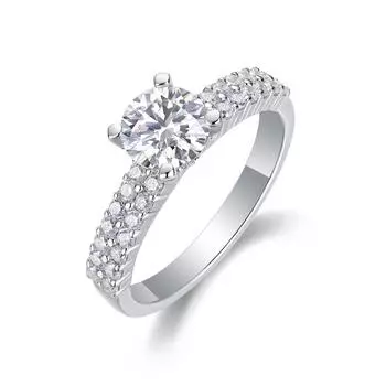 Серебряное кольцо S925 с муассанитом 1 карат Beauty 5