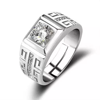 Серебряное кольцо S925, парное кольцо, женское кольцо с бриллиантом, циркон, открытое обручальное кольцо, властное мужское кольцо one size