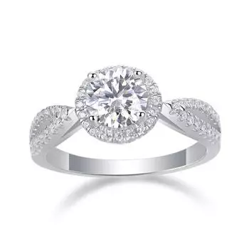Серебряное кольцо S925 Moissanite Closed Dream Wedding Ring Mido No. 5