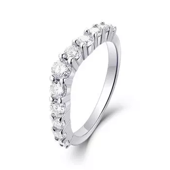 Серебряное кольцо S925 с муассанитом, закрытое кольцо Beauty 5