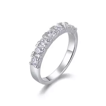 Серебряное кольцо S925 с муассанитом, закрытое кольцо US code No. 5