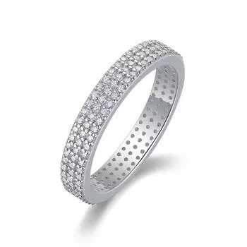 Кольцо из серебра S925 с муассанитом по всей поверхности Beauty 5