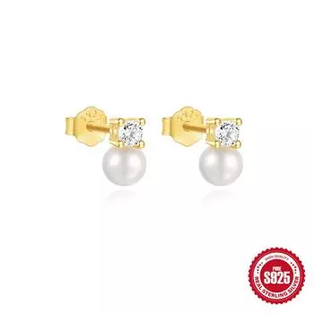 S925 Sterling Silver Compact Exquisite Design Stud Earrings Bow Pearl Ins Autumn Premium Atmosphere Earrings Women 925 Silver