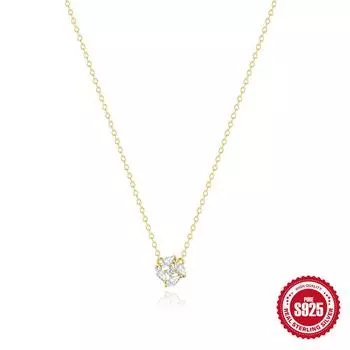 S925 Sterling Silver Daily Rose Ring Fashionable Design Sense Non-Collision Versatile Necklace Collarbone Chain 925 silver золотой