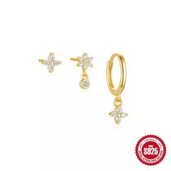 S925 Sterling Silver Daily Temperament Matching Set Earrings Earrings Women S Earrings Stud Earrings Set 925 Silver