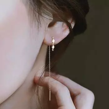 Серьги-подвески из стерлингового серебра 925 пробы с инкрустацией из циркония и бриллиантами в стиле ретро, длинные, темпераментные, с тонкими кисточками, серьги для женщин 925