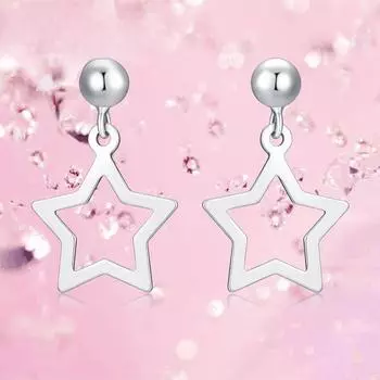 Серьги из стерлингового серебра S925 для женщин, минималистичные короткие серьги в форме звезды, корейский стиль, геометрические пятиконечные звезды, серебряные аксессуары 925