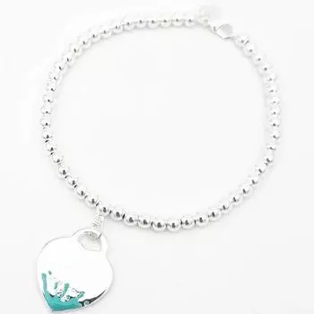 S925 Sterling Silver European and American Classical Style 4mm Splash Heart Bracelet,Women Logo Jewelry Gift 16cm серебряный