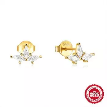 S925 Sterling Silver Personality Horse S Eye Diamond Ear Buckle Earrings Color Super Immortal Zircon Earrings Stud Earrings 925 Silver