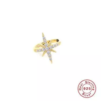 S925 Sterling Silver Single Star Ear Clips, Small Fresh Diamond-Set Light, Cool And Earless Temperament Earrings 925 silver