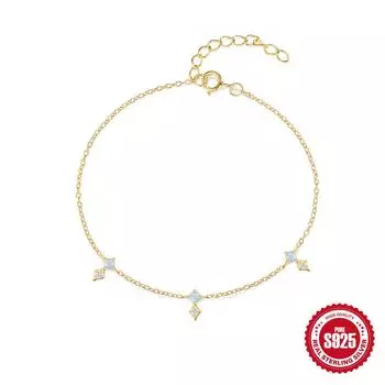 S925 Sterling Silver Star Blue Opal Opal Explosive Temperament Ins Simple Wind Stacked Bracelet 925 silver золотой