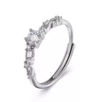 S925 Sterling Silver Starry Sky Zircon Ring Niche Design Exquisite Light Luxury Elegant Temperament Versatile Daily Fashion Jewelry