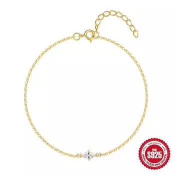 S925 Sterling Silver Zircon Splicing Diamond Versatile Fashion Ins Wind Stacking Stacking Bracelet 925 silver золотой