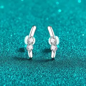 S925 Yin Mosang Серьги с бриллиантами Женские кроличьи ушки Симпатичные сладкие ушки