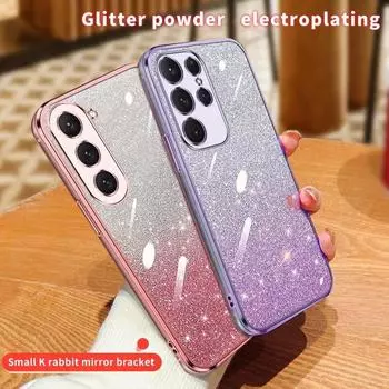 S 23 21 22 s24 Роскошный чехол с блестящим покрытием для Samsung Galaxy S23 S20 S21 s24 Fe S24 S22 Plus ультра прозрачный чехол s20fe s21 s23 S22 синий