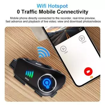С 32G TF картой мотоцикл DVR 1080P видео WIFI камера рекордер громкой связи HD водонепроницаемые наушники шлем гарнитура 1500 мАч 32G