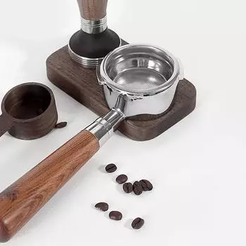 Съемная кофеварка с 3-мя колпачками, ручкой из цельного дерева, бездонным фильтром 58 мм для классических кофемашин Gaggia, Expobar, Rocket, Faema