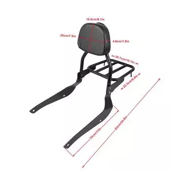 Съемная спинка для мотоцикла Sissy Bar Задний багажник для Suzuki Volusia Vl800 Vl400 2001-2011 Boulevard C50 M50 2005-2011 чёрный