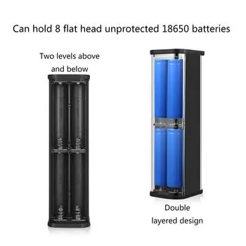 Съемный чехол для аккумулятора 18650 с ЖК-дисплеем DIY Power Bank Shell для быстрой зарядки USB C PD QC3.0 Функция зарядки чёрный