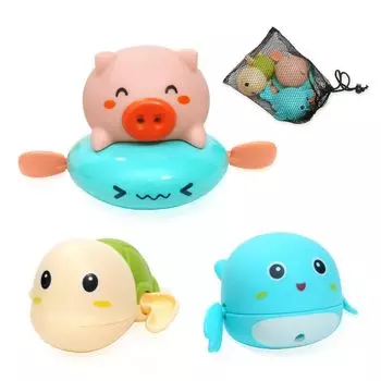 с хранением Teresa Bath Toys для набора из 3 предметов [Рекомендованные эксперты, нетто] Младенцы, Мальчики, Девочки, Животные, Подарки, Свинья, Кит, Черепаха, Батарейки,