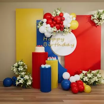 S/M/L 3 размера DIY Цепочка для воздушных шаров Дизайнерские стили Ретро-вечеринка Мондриан Цветная арка из воздушных шаров для вечеринки по случаю дня рождения Роскошные вечеринки Знаменитая серия картин S(54Pcs)