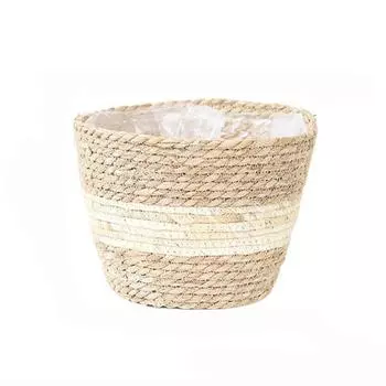 S/M/L Grass Woven Planter Basket Decorative Flowerpot Storage Baskets Outdoor M-Style B