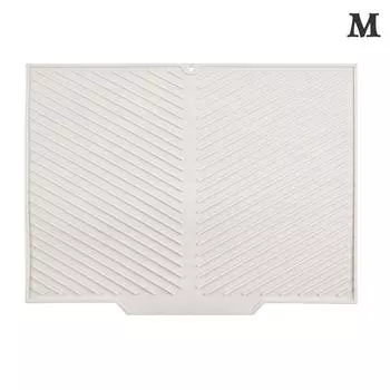 S/M/Lsilicone Draining Board Mat Drying Pad Folding Heat Machine Mat With Raised Edges Countertop Mats Dish For Kitchen Pot Cup M