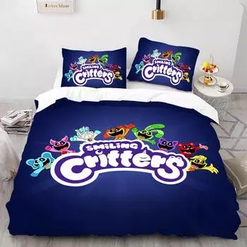 S-smiling Critters Cartoon Постельные комплекты Изысканный комплект постельного белья Пододеяльник Одеяло Комплект постельного белья Роскошный подарок на день рождения cot size70x133cm2pc
